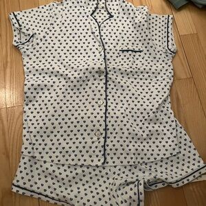 Roller Rabbit Blue Heart Print Pajama Set